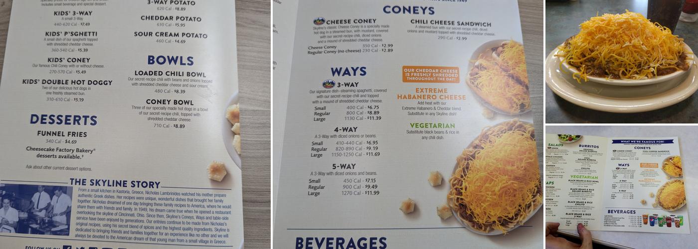 Skyline Chili Menu