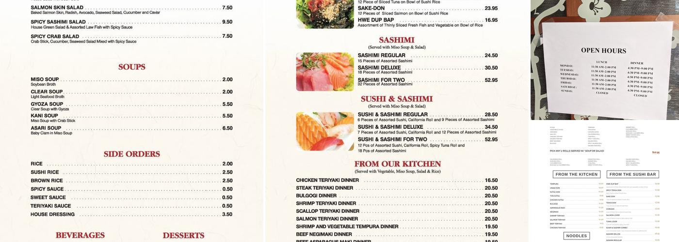 Ocean Sushi Menu
