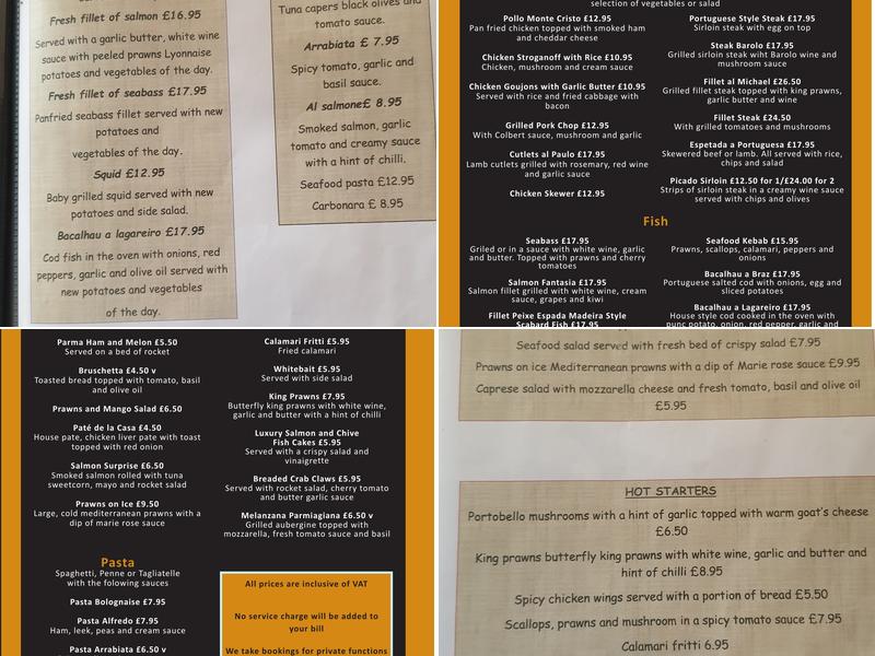 The Marquis of Granby Menu