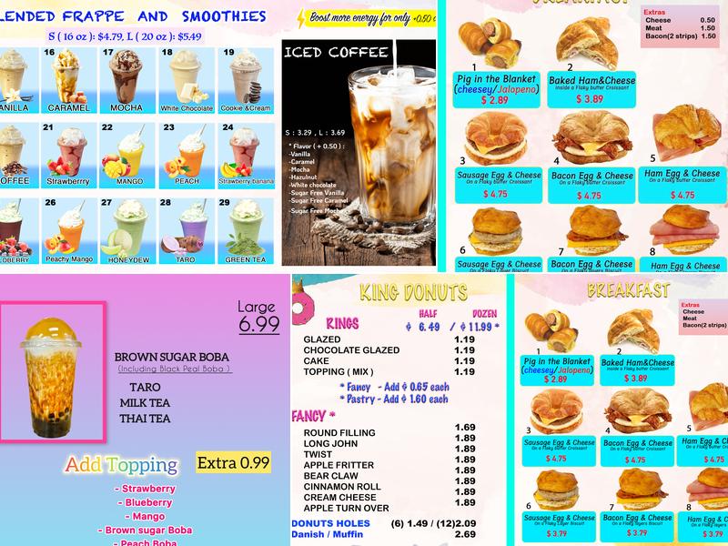 King Donuts - Corbin Menu