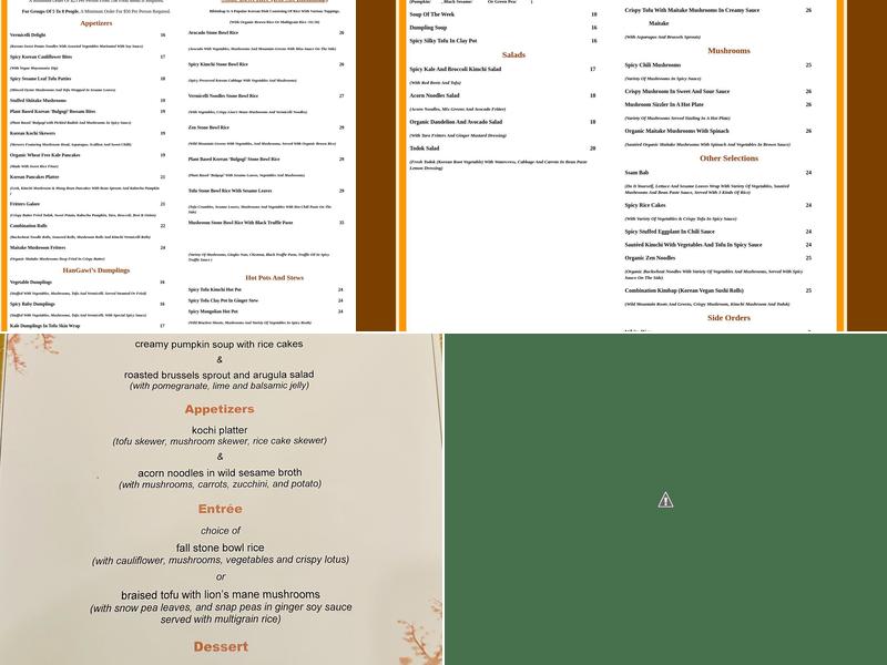Hangawi Menu