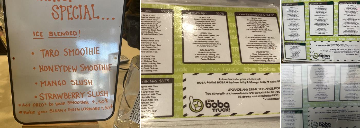 Boba Truck Cafe Menu