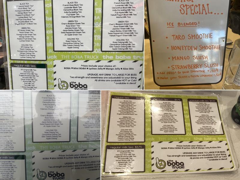 Boba Truck Cafe Menu