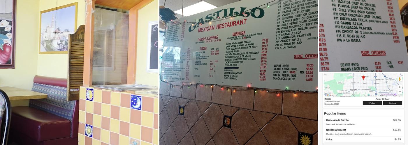 Castillo Menu
