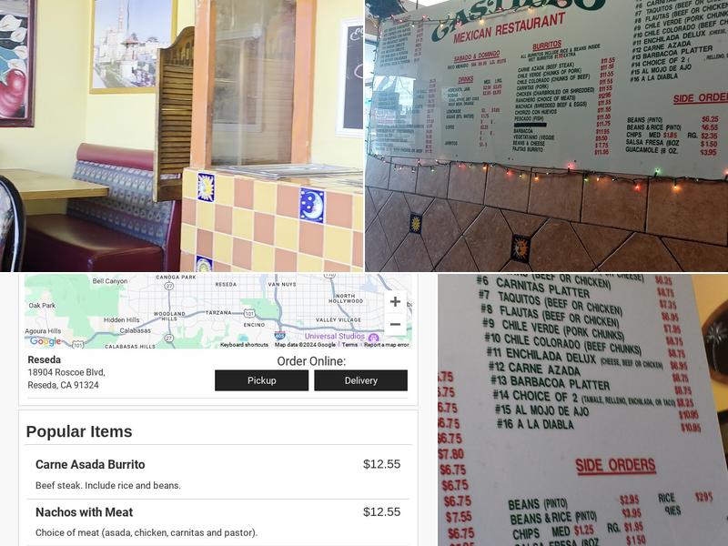 Castillo Menu
