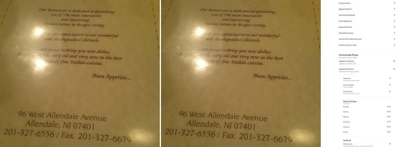 Mezza Luna Bistro Menu