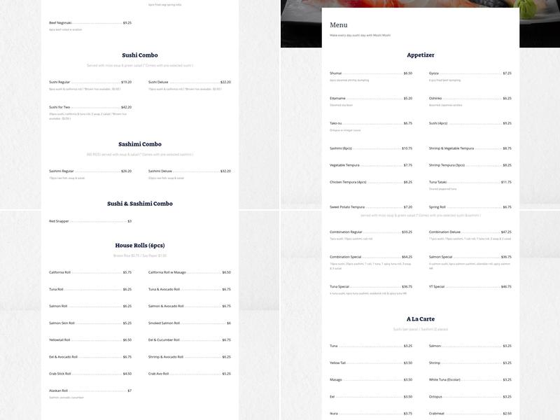 Moshi Moshi Menu