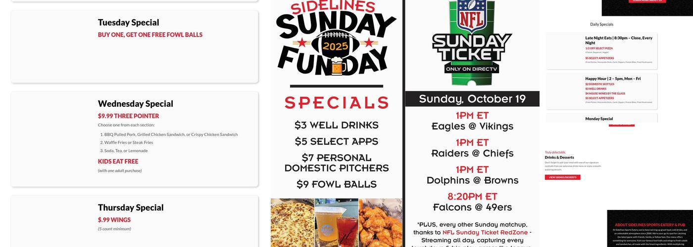 Sidelines IV - Maumee Menu