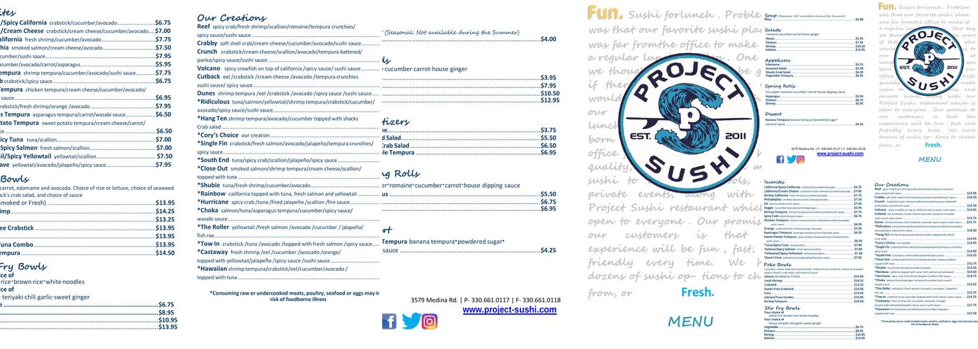 Project Sushi Menu