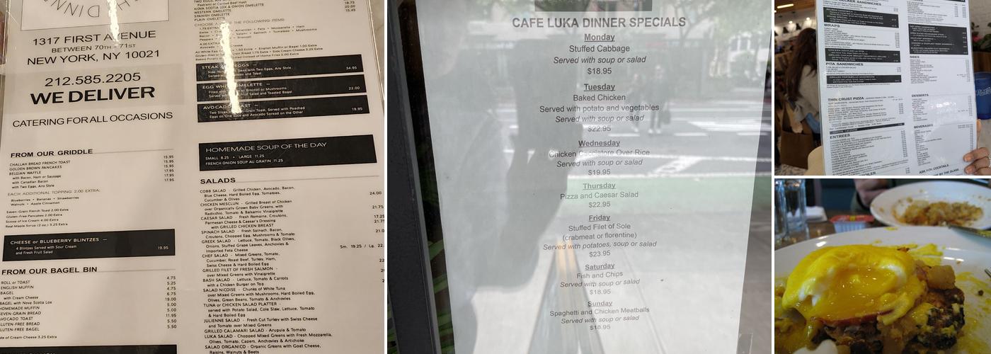 Cafe Luka Menu