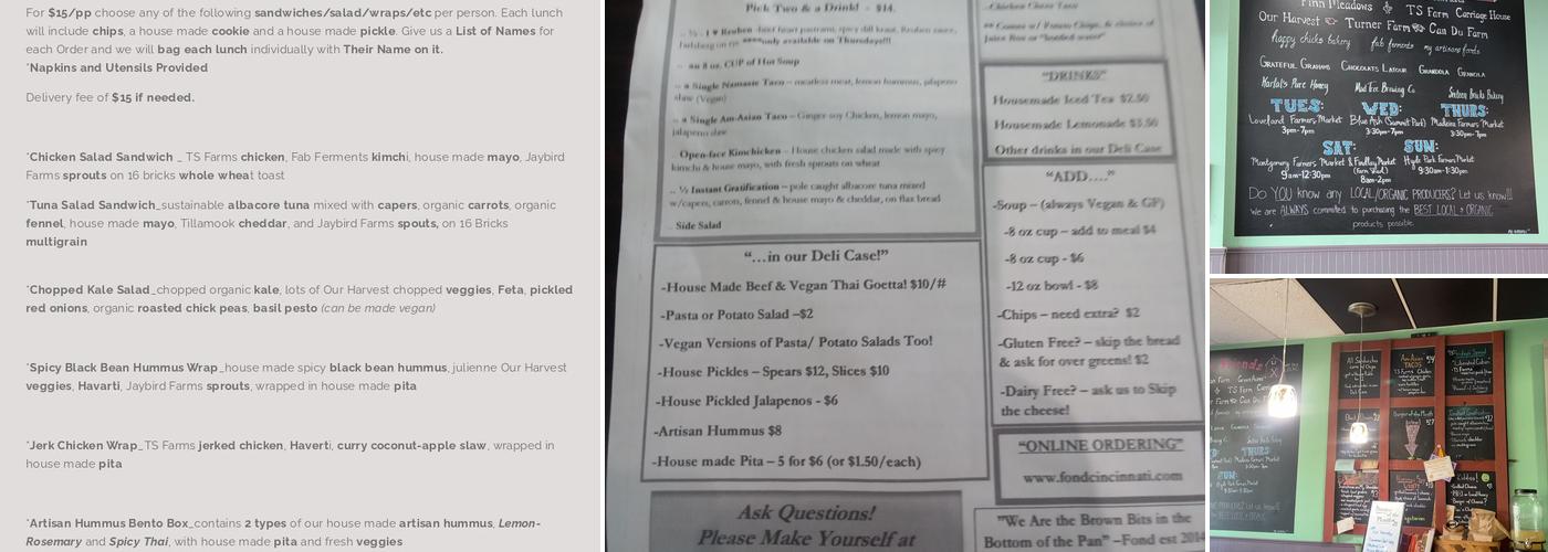 Fond: Lunch & Deli Menu