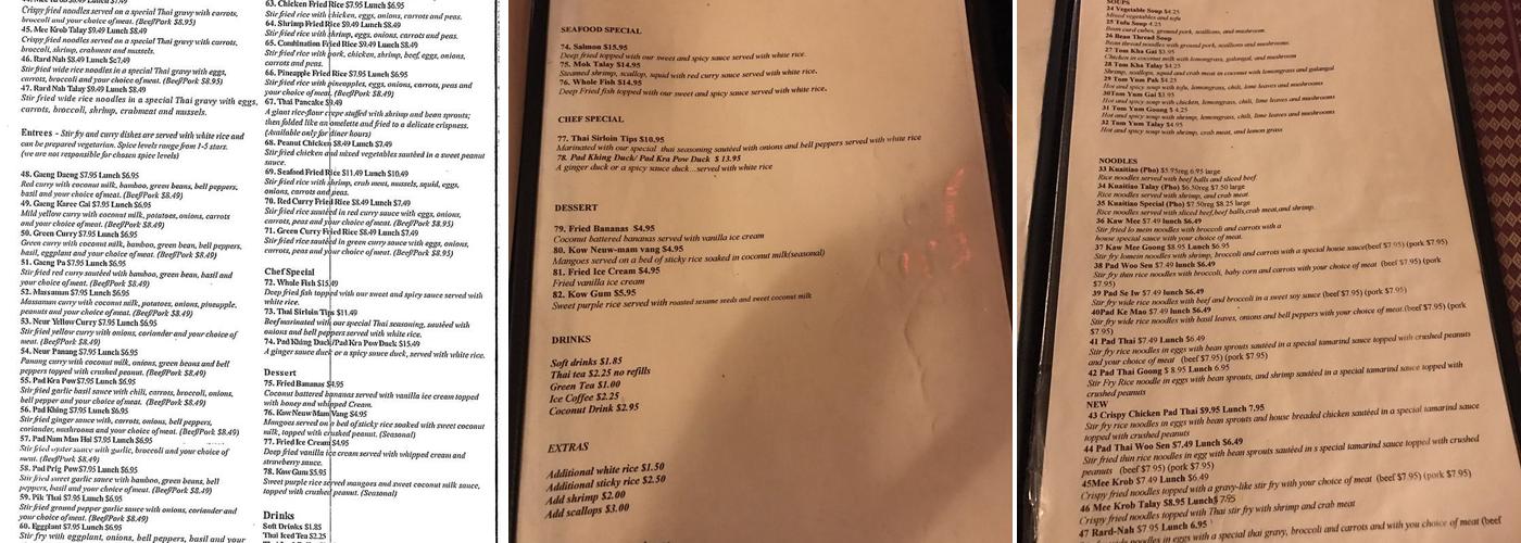 Sabaidee Menu