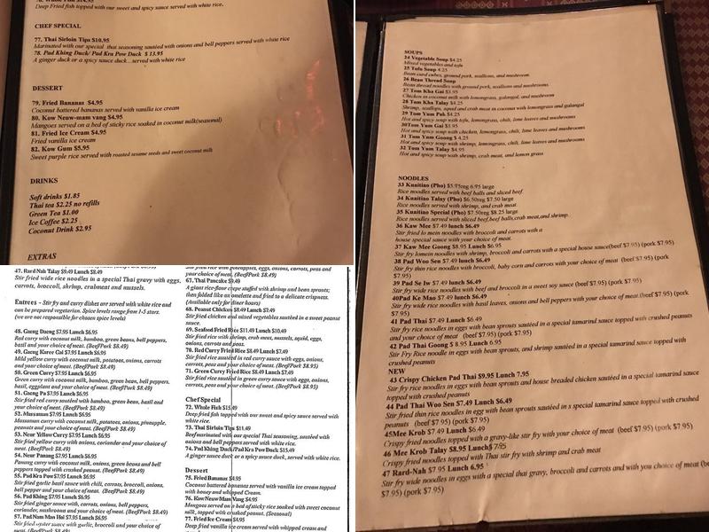 Sabaidee Menu