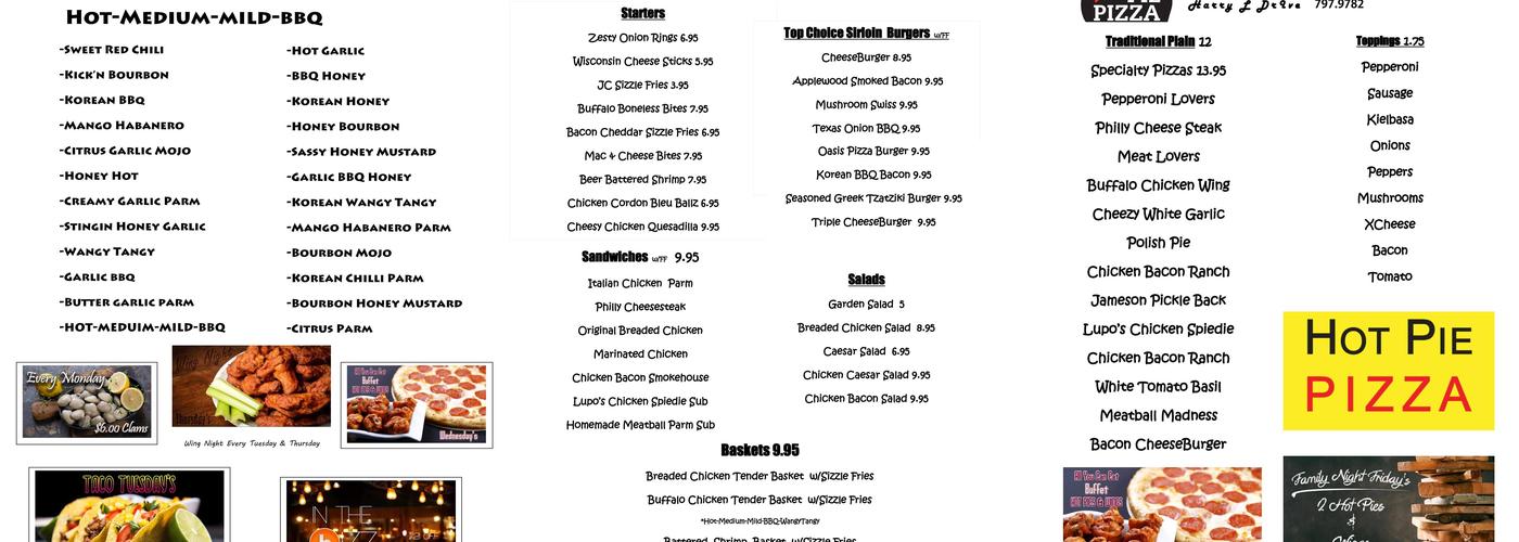 Oasis Menu