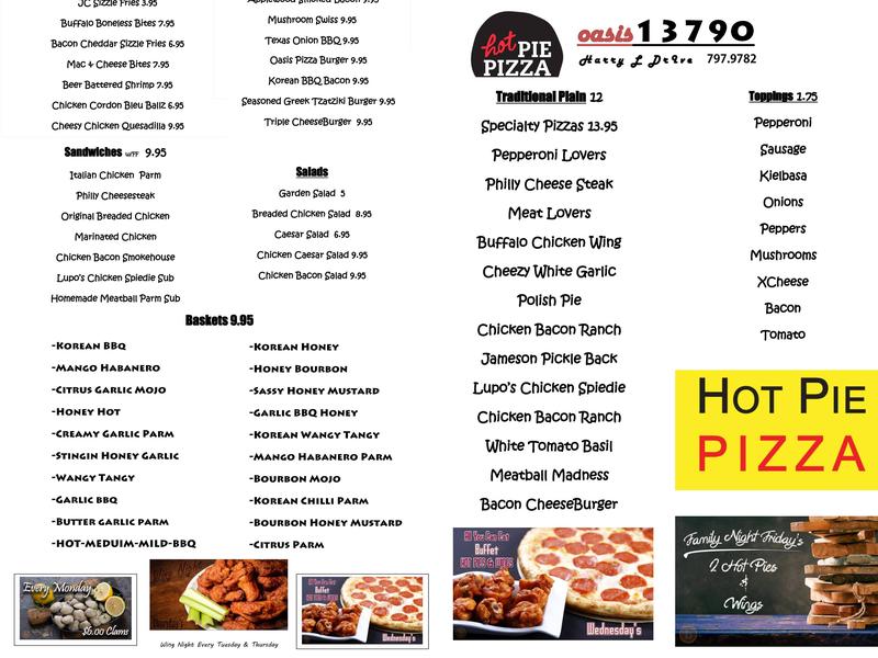 Oasis Menu