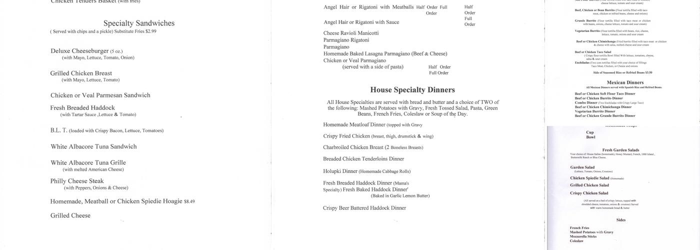 Mama T's Restaurant Menu