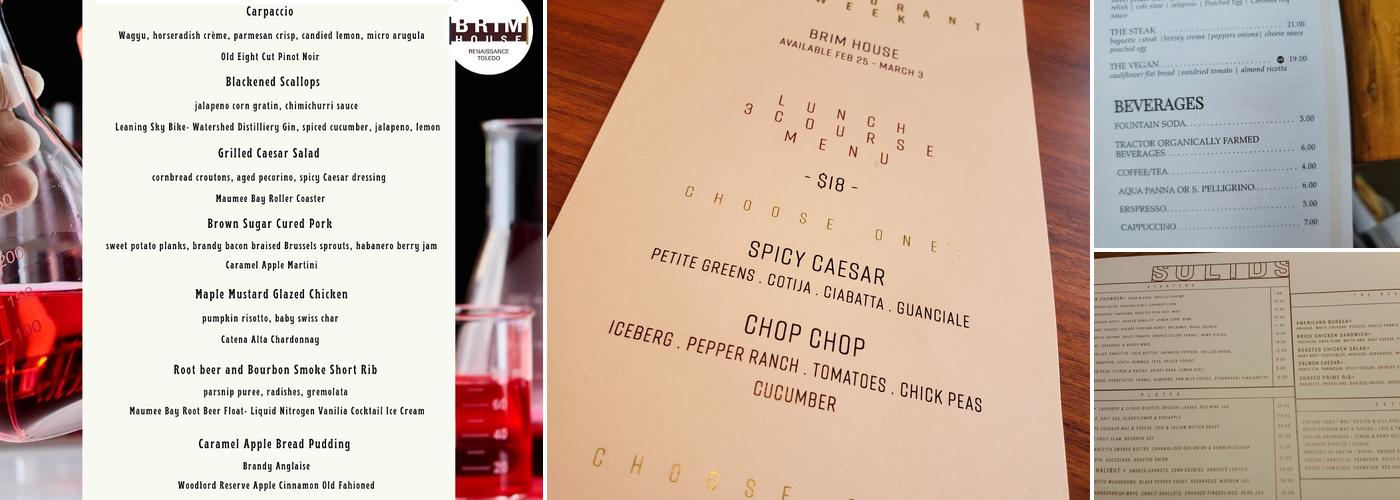 Brim House Menu