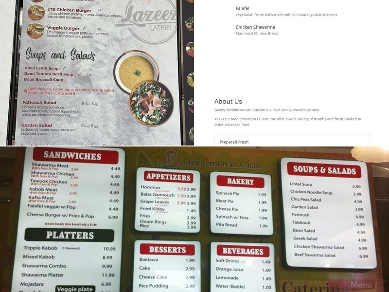 Lazeez eatery Menu