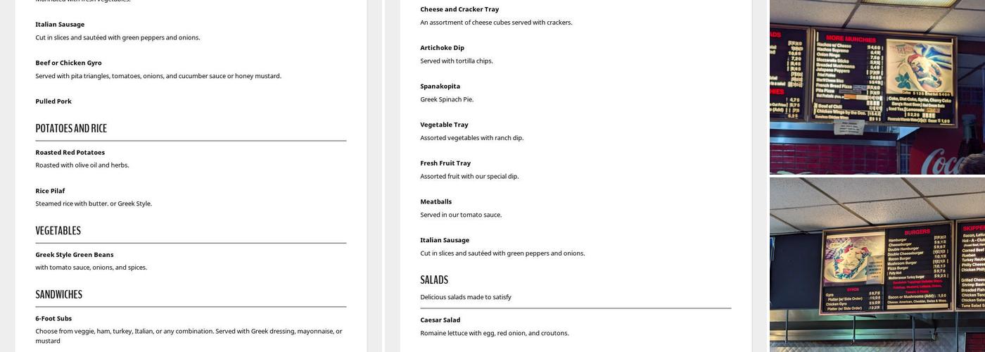 Skipper's Pub & Top Deck Menu