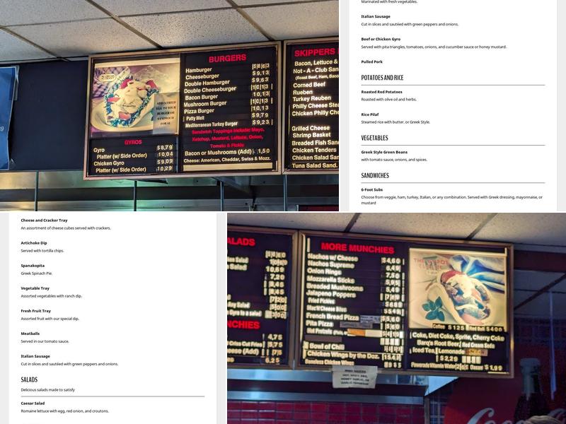 Skipper's Pub & Top Deck Menu