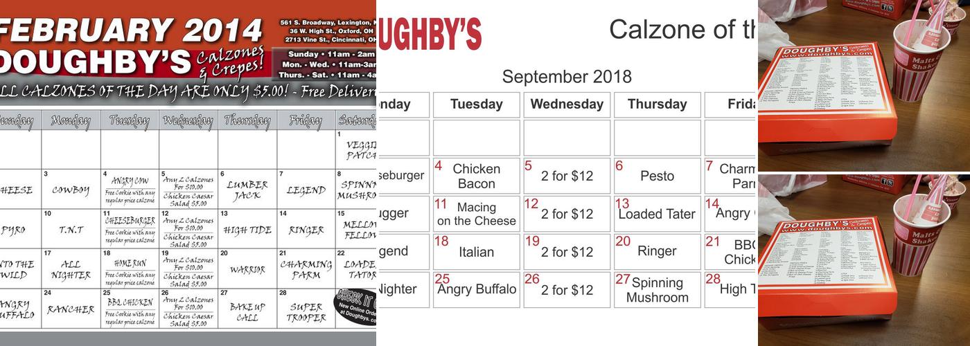 Doughbys Menu
