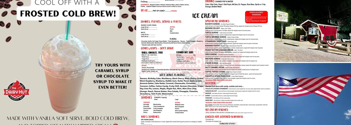 The Dairy Hut Menu