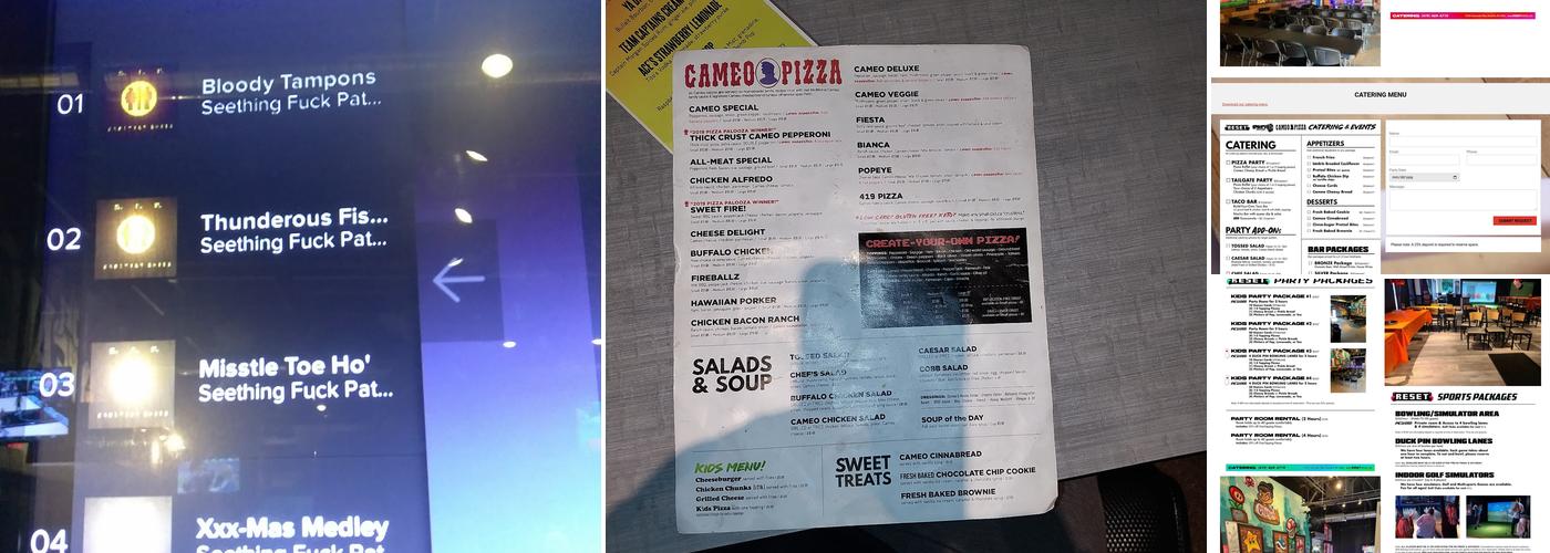 Reset - Serving Cameo Pizza Menu