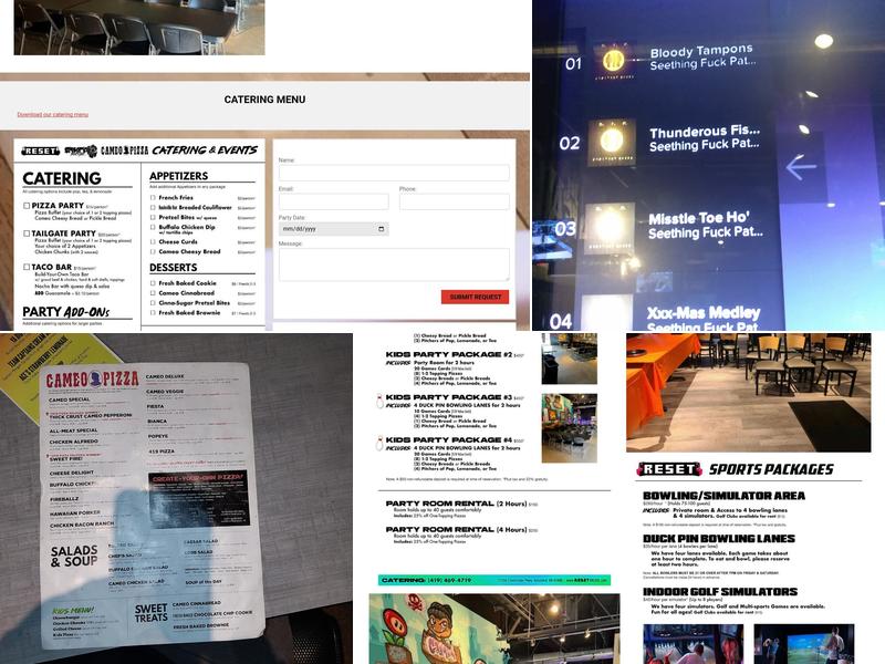 Reset - Serving Cameo Pizza Menu