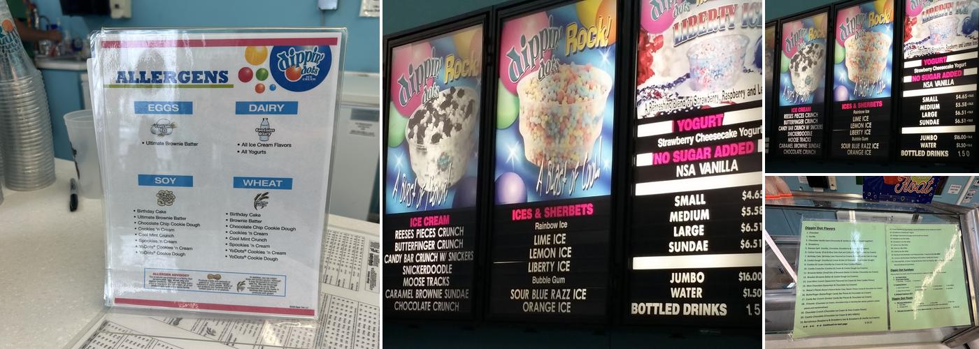 Dippin' Dots Menu