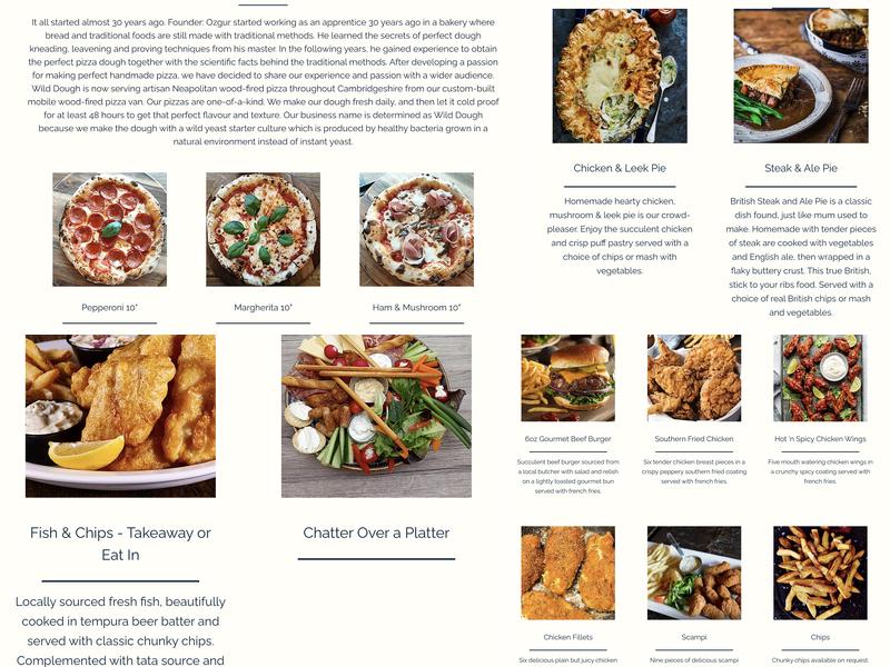 The Wheatsheaf Gamlingay Menu