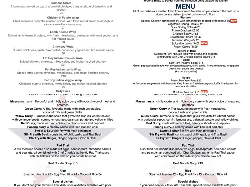 The Woolpack Stanground Menu