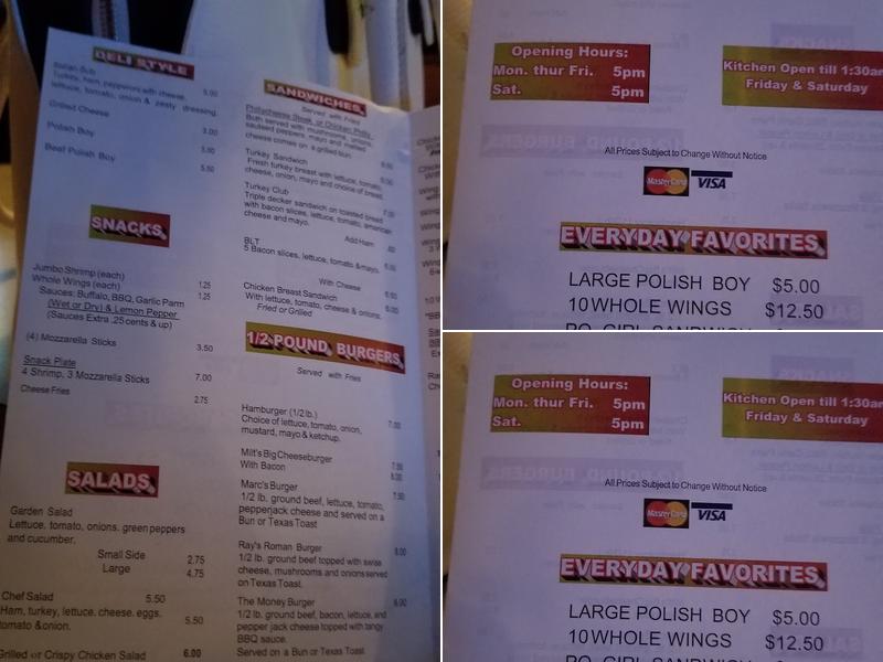 Legacy 5 Lounge Menu