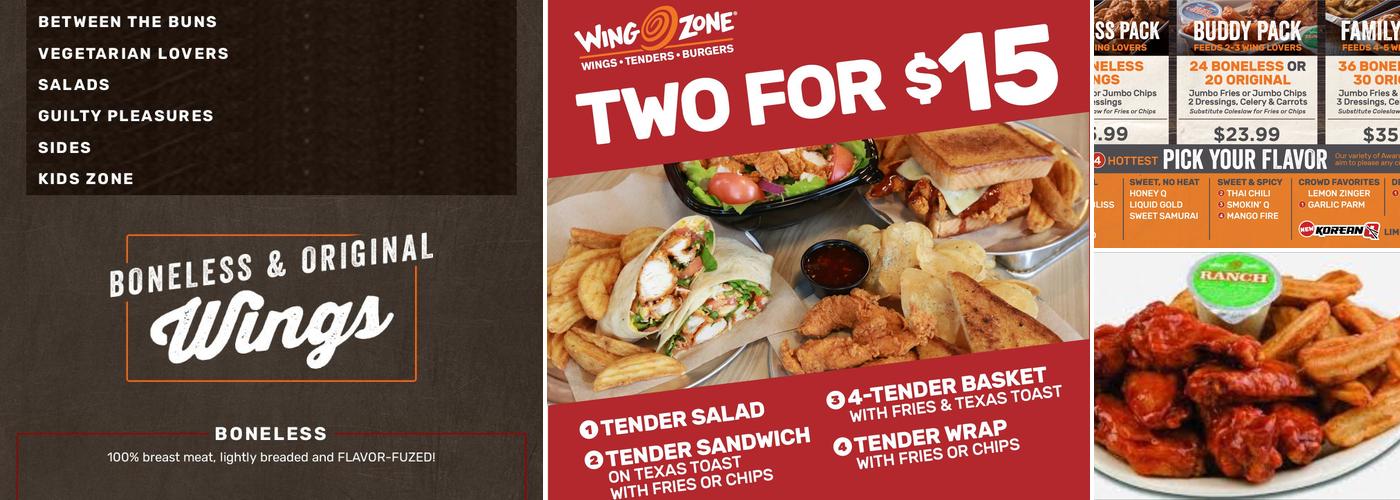 Wing Zone Menu