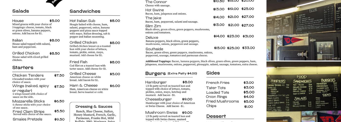 Kramer's Menu