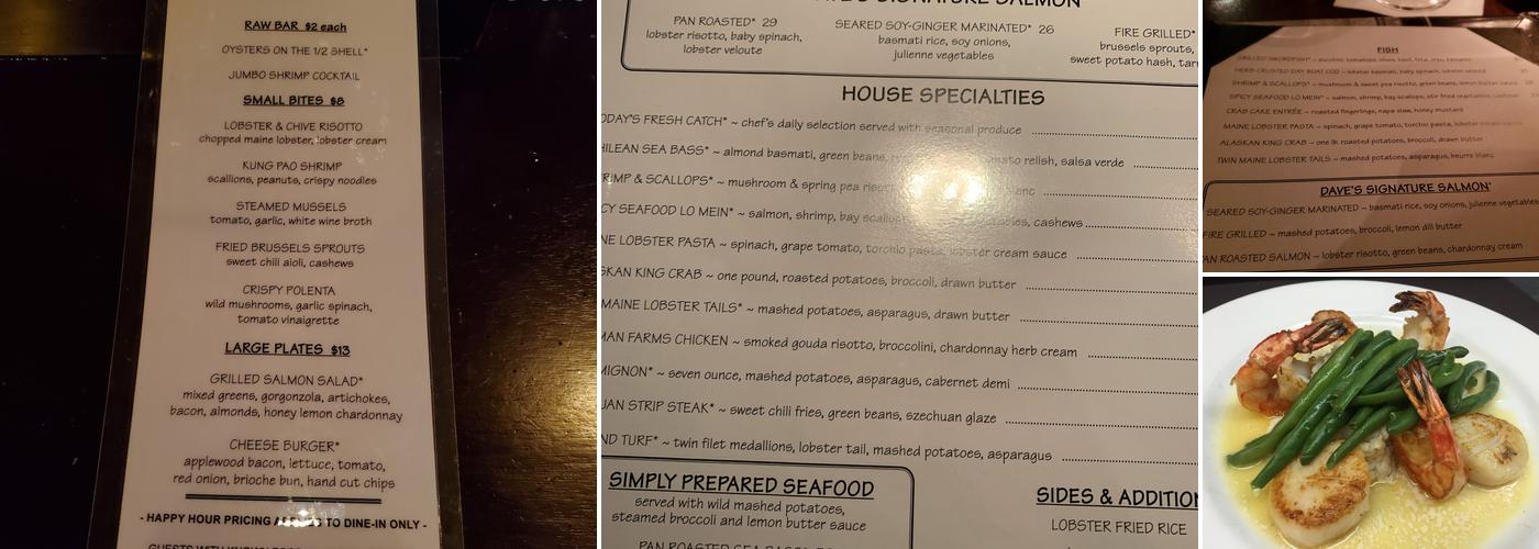 Salmon Dave's Menu