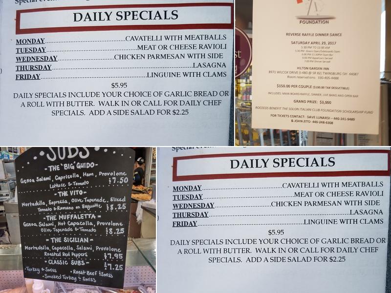 Jim Alesci's Place Menu