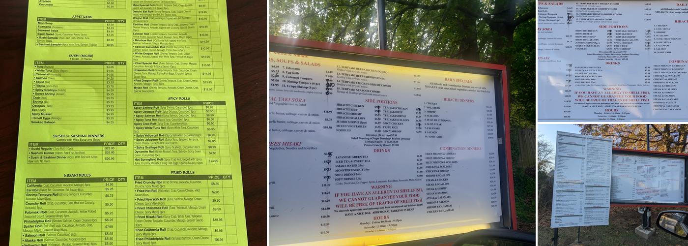 Misaki (Little Tokyo) Restaurant Menu