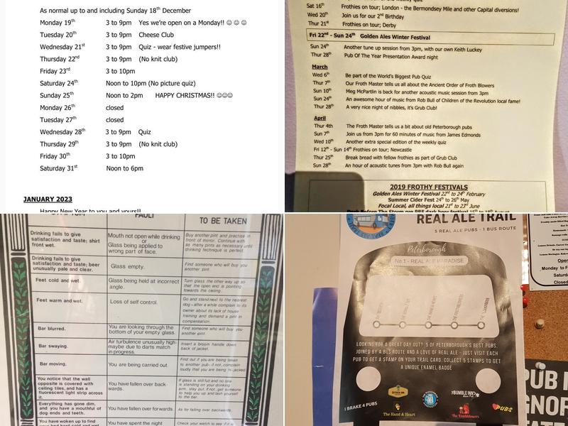 The Frothblowers Menu