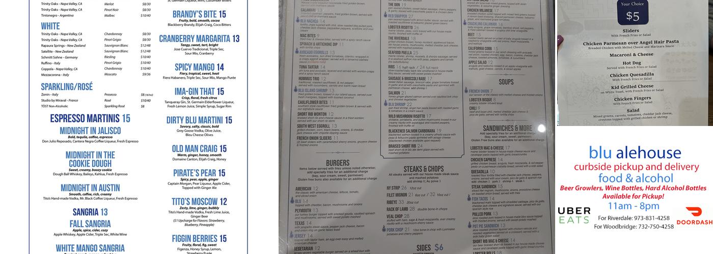 Blu Alehouse Menu