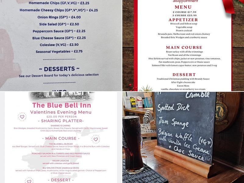The Blue Bell Inn Menu