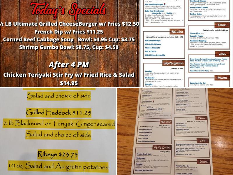 Frumpy Joe's Menu