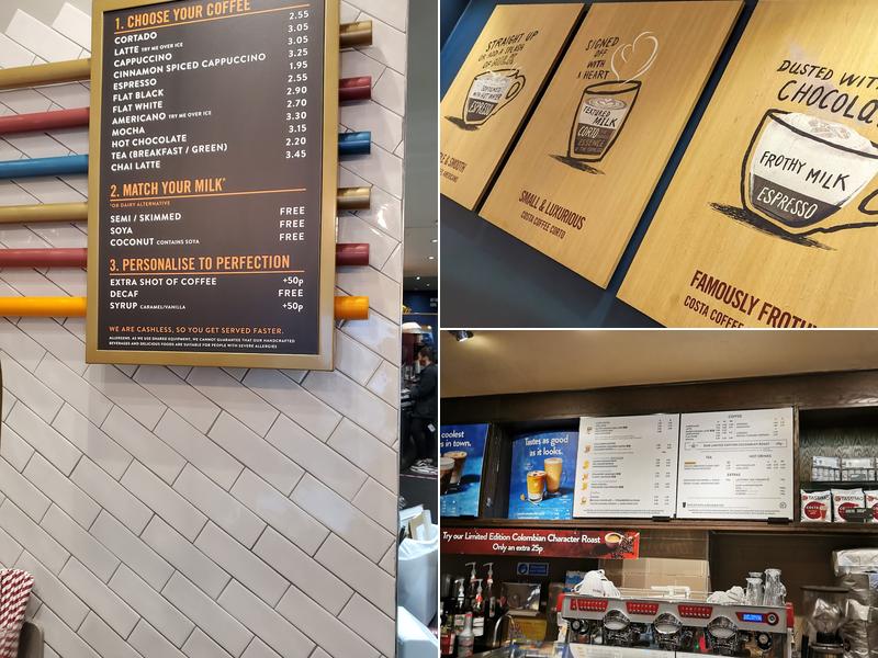 Costa Coffee Menu