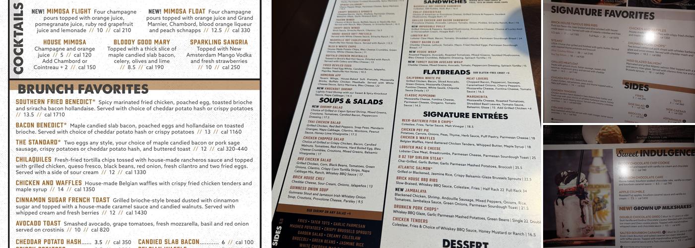 Brick House Tavern + Tap Menu