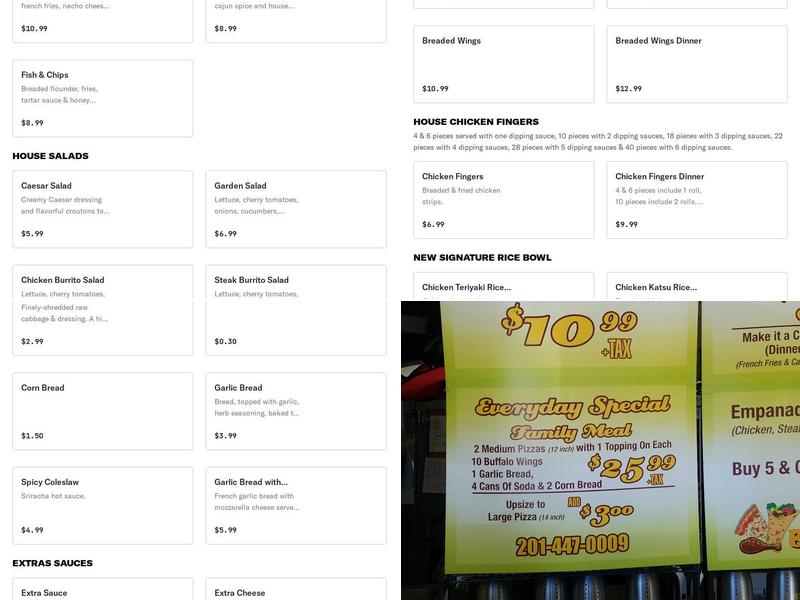 House of Burrito Chicken & Pizza Menu