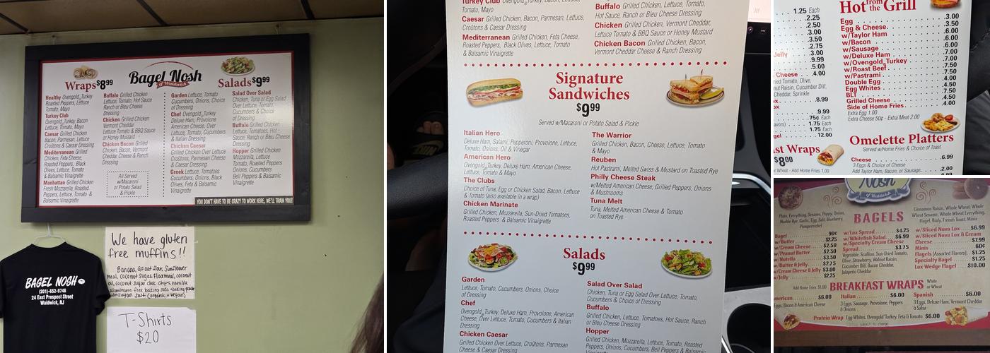 Bagel Nosh of Waldwick Menu