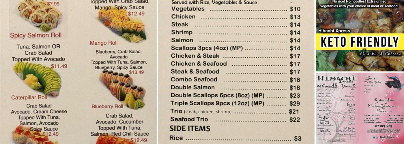 Hibachi Xpress Tallmadge Menu