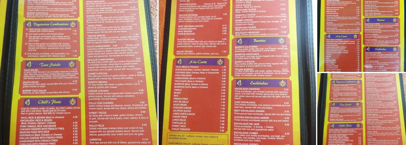 El Cantarito Menu