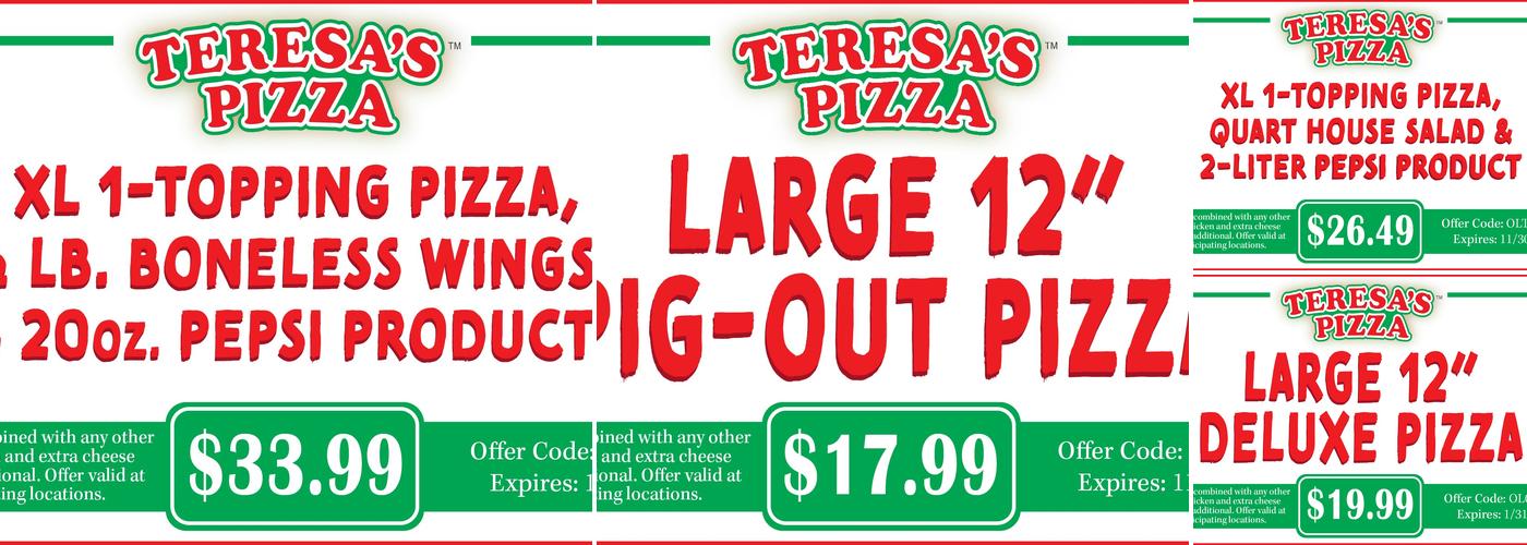 Teresa's Pizza-Twinsburg Menu