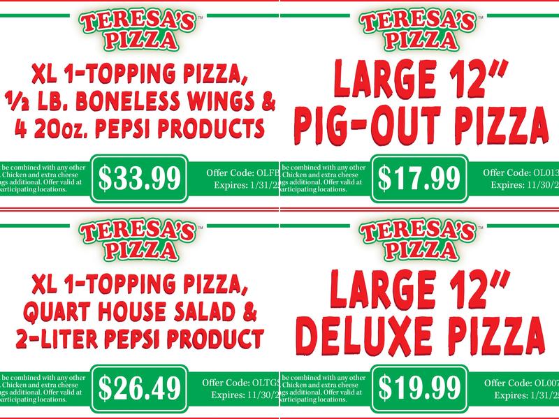 Teresa's Pizza-Twinsburg Menu