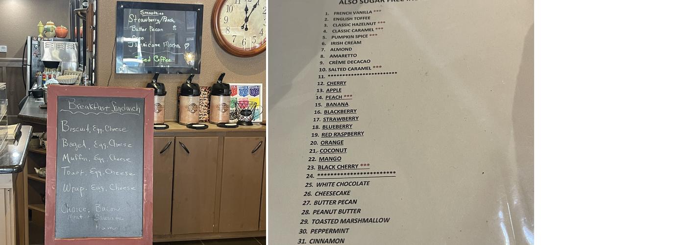 Streetcar Station Coffee Shop Menu